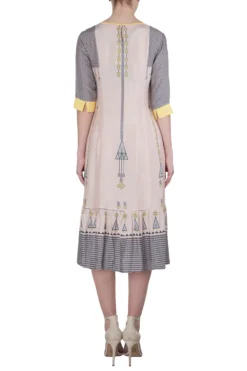 Soup By Sougat Paul Pink And Blue Printed Knee Length Dress -AOZA Wear Style Shop sopc081819 c