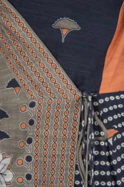 Soup By Sougat Paul Beige And Black Printed Wrap Slit Dress -AOZA Wear Style Shop sopc081822 d