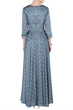 Soup By Sougat Paul Blue Asymmetrical Printed Maxi Dress -AOZA Wear Style Shop sopc081833 c