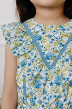 Tribe Kids Blue Floral Printed Dress For Girls -AOZA Wear Style Shop ttrik072201 3